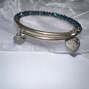 Alex and Ani blue beaded bracelet